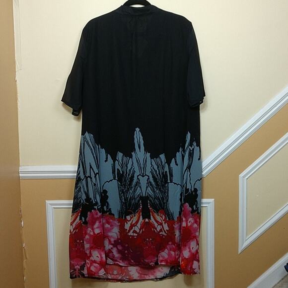 Misslook Black Dress with Abstract Florals 3XL - Picture 5 of 7